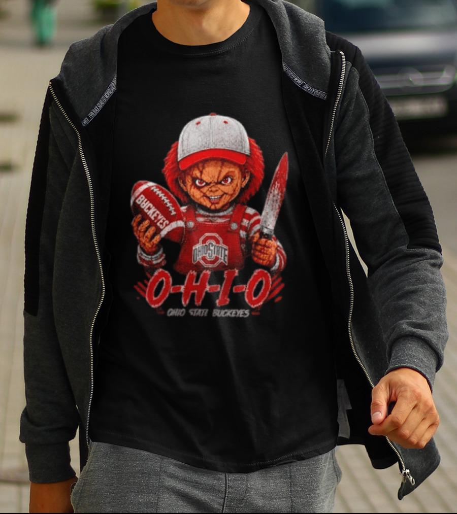 Chucky Doll Ohio State Buckeyes O H I O Football Horror T-Shirt
