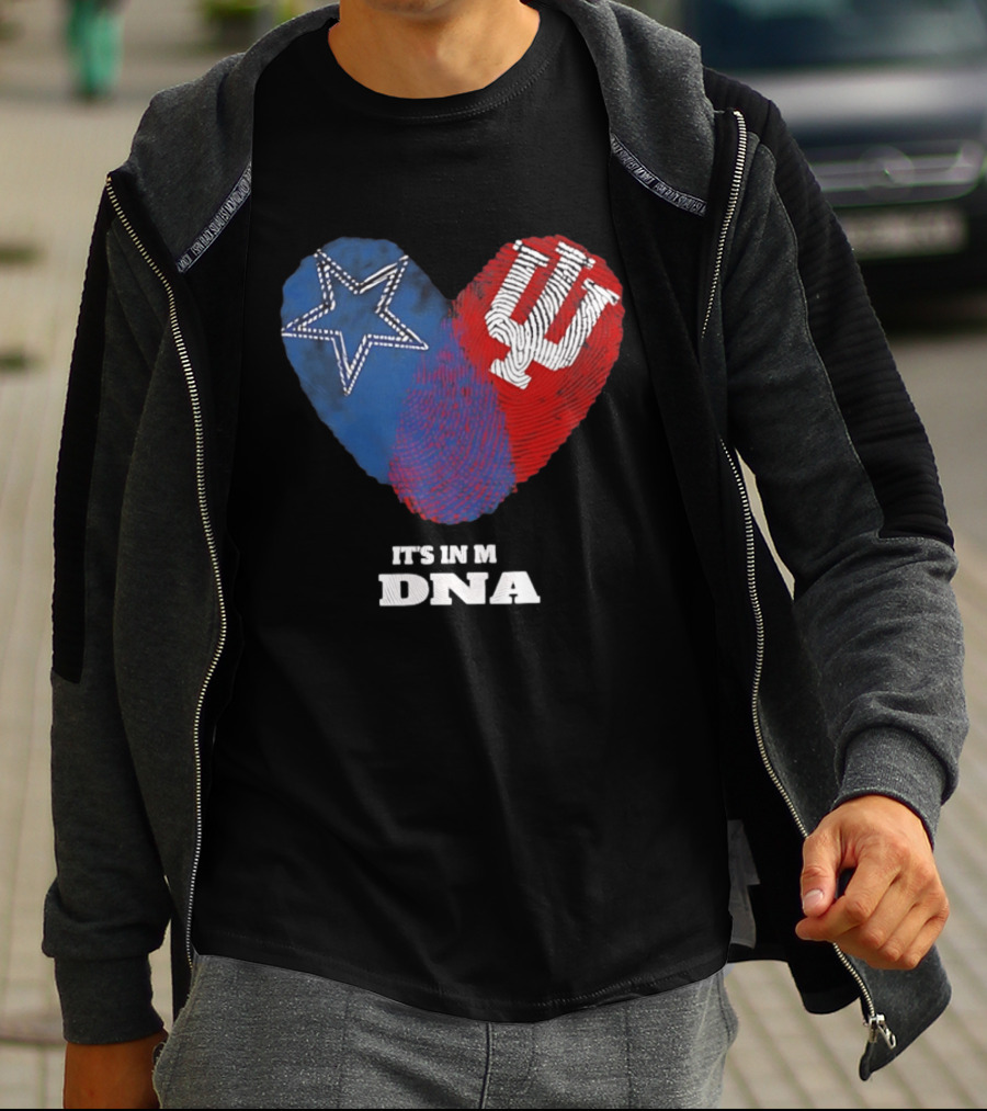 Dallas Cowboys Star And Indiana Hoosiers IU Heart It's In My DNA T-Shirt