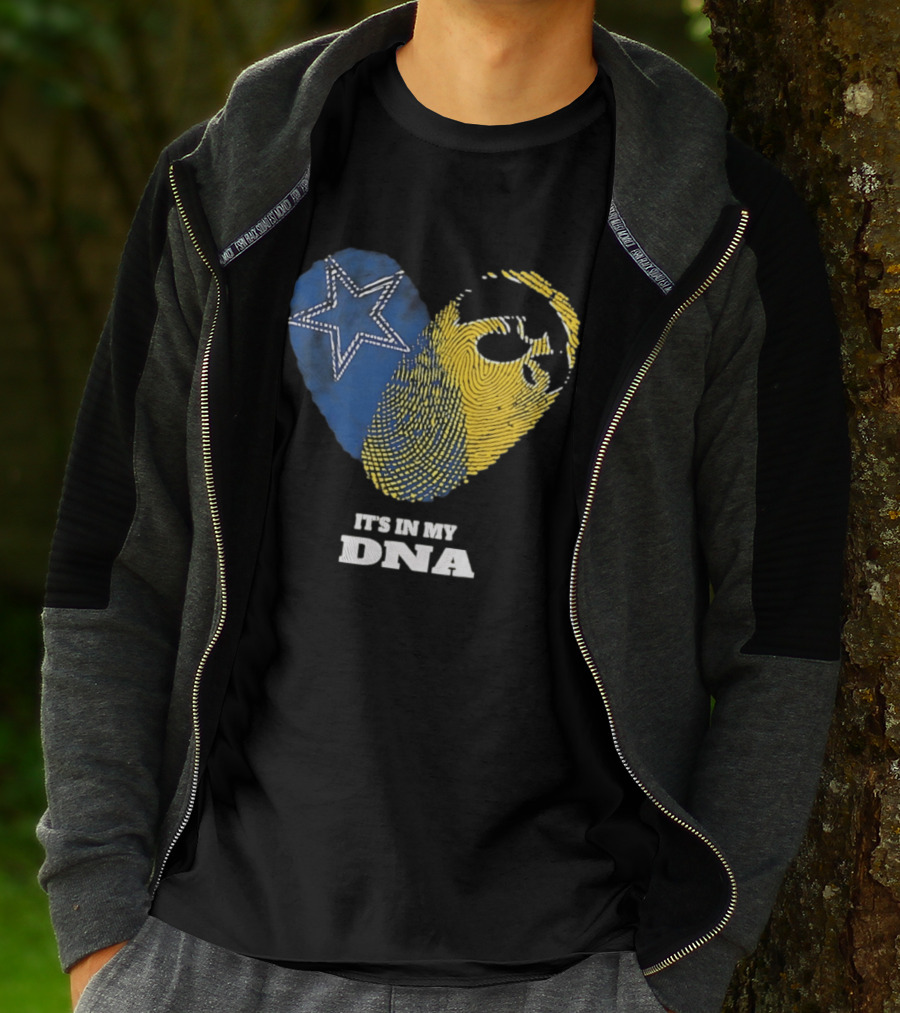 Dallas Cowboys Iowa Hawkeyes Fingerprint It's In My DNA T-Shirt