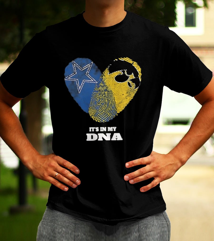 Dallas Cowboys Iowa Hawkeyes Fingerprint It's In My DNA T-Shirt