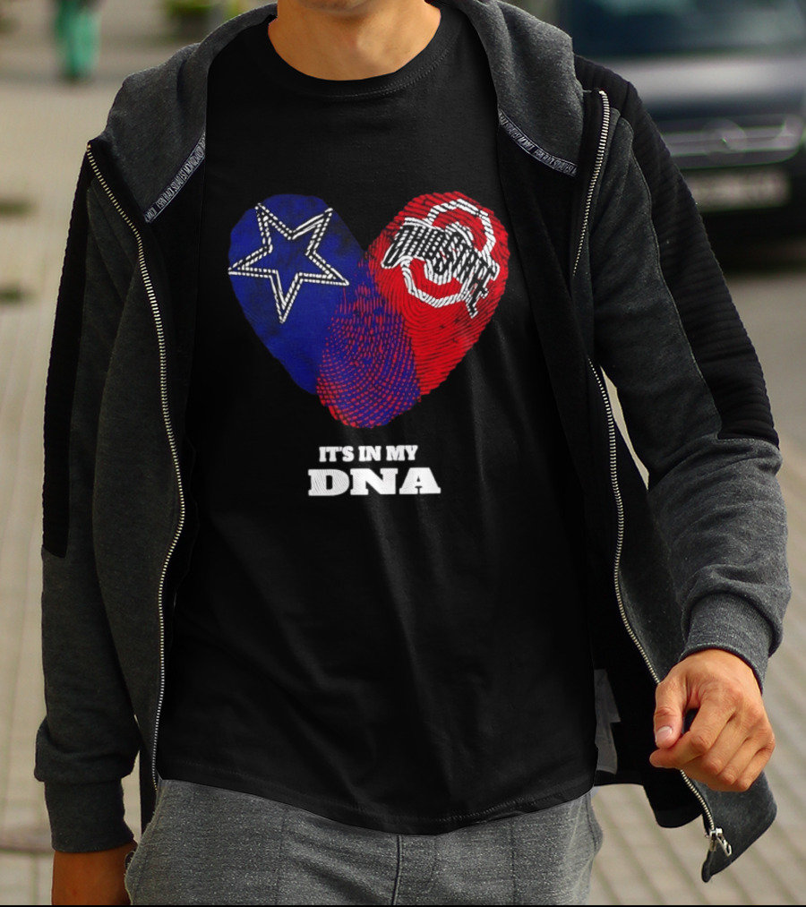 Dallas Cowboys Star And Ohio State Buckeyes Logo It's In My DNA T-Shirt