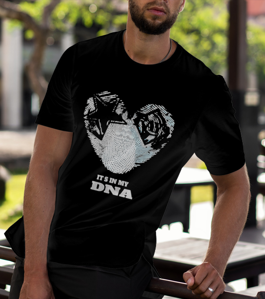 Dallas Cowboys Tampa Bay Rays It's In My DNA Heart Fingerprint T-Shirt