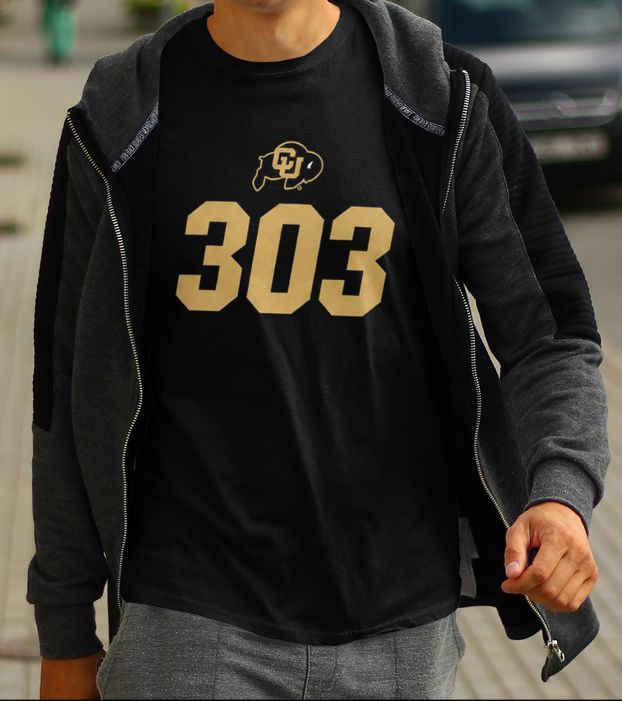 Deion Sanders Colorado Buffaloes Boulder 303 CU Buffs T-Shirt