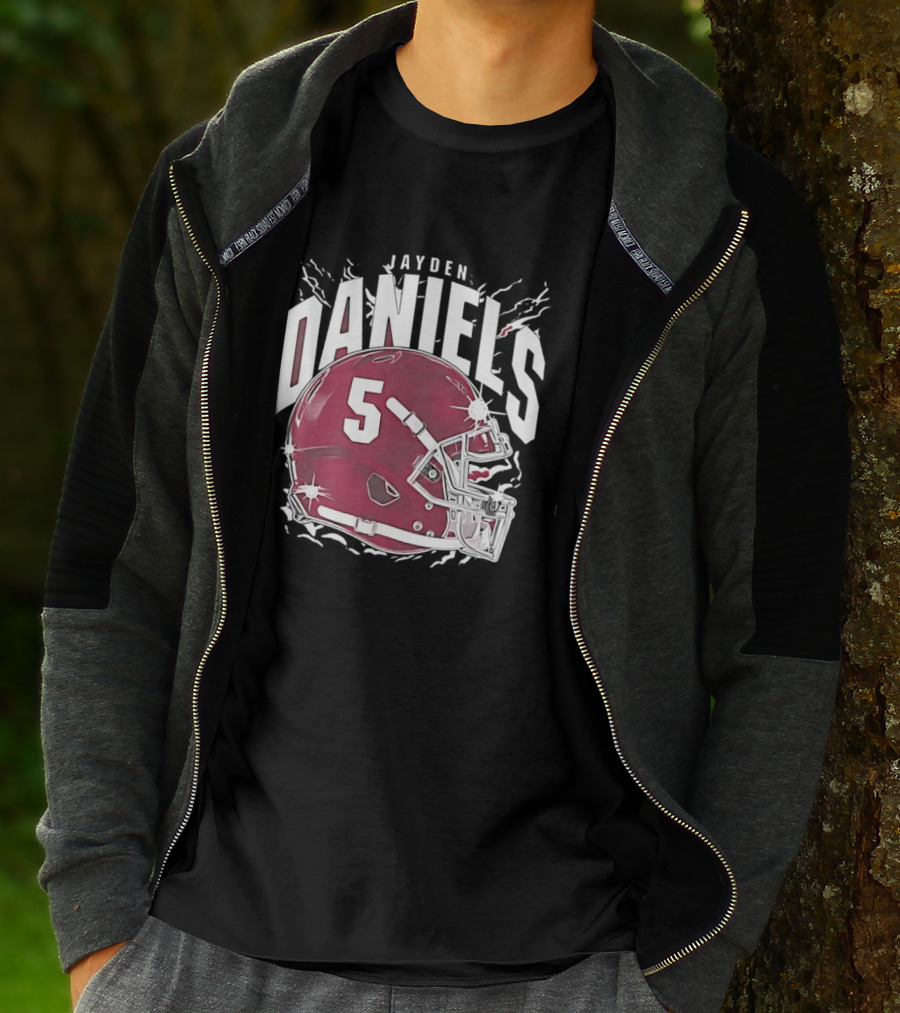 Jayden Daniels 5 Football Helmet Washington Commanders T-Shirt