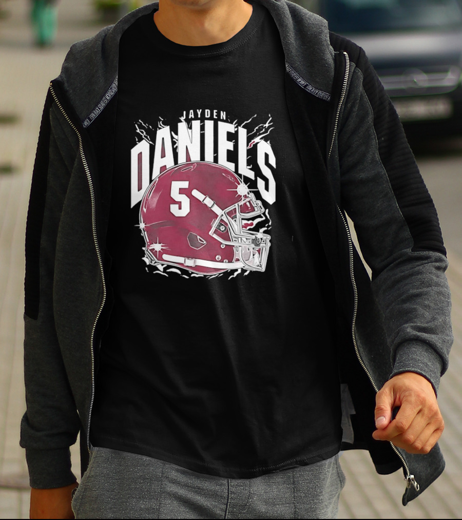 Jayden Daniels 5 Football Helmet Washington Commanders T-Shirt
