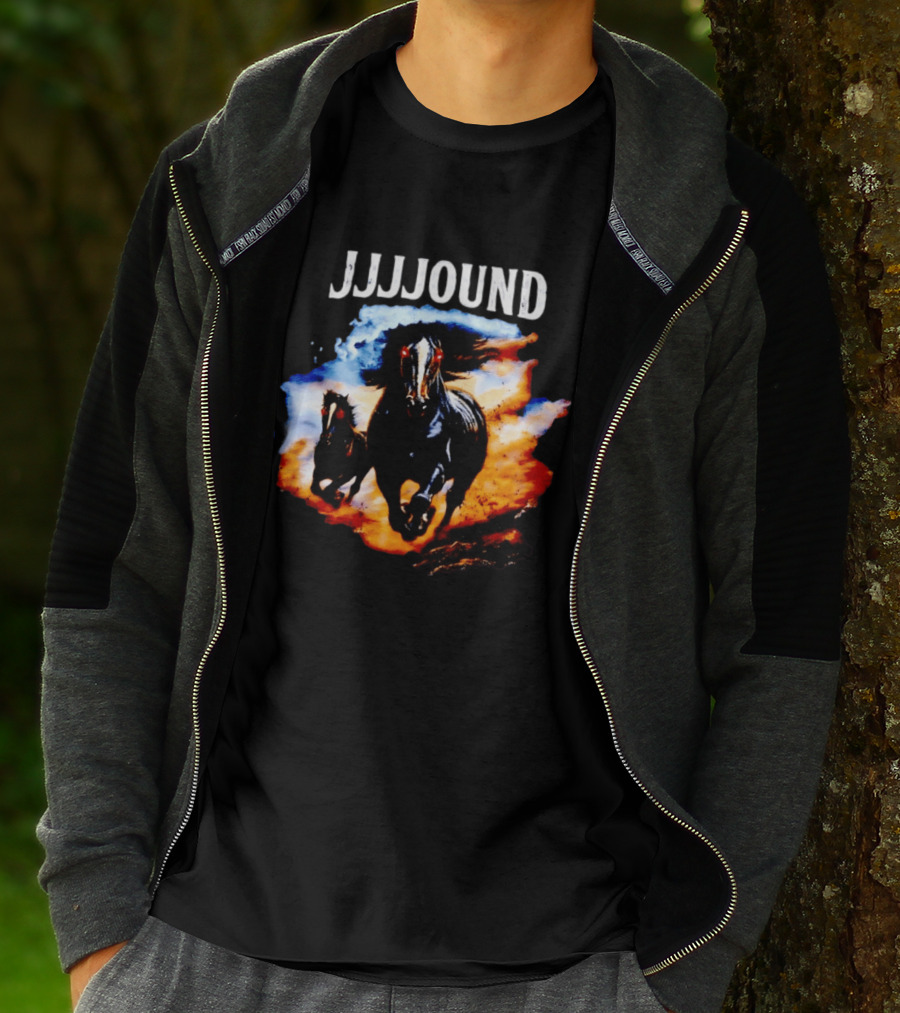 JJJJound 90s Horses Running With Fiery T-Shirt