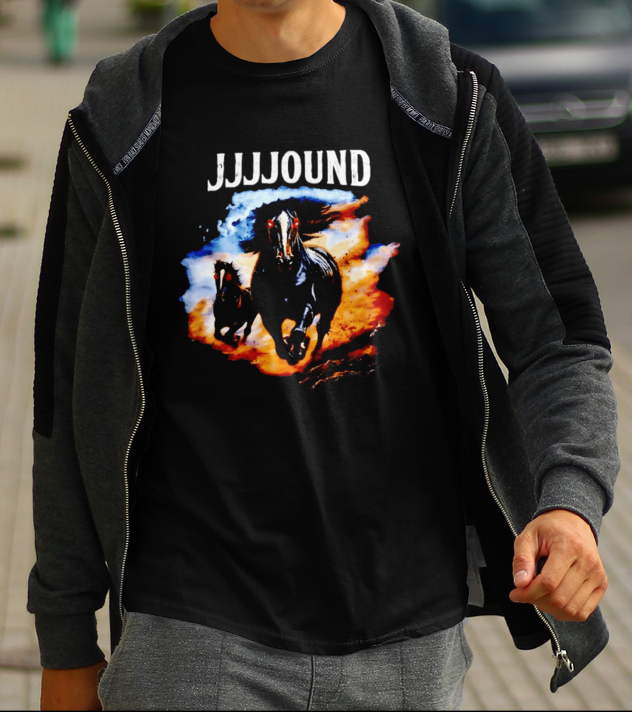 JJJJound 90s Horses Running With Fiery T-Shirt