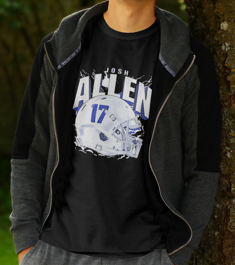Josh Allen 17 Buffalo Bills Helmet T-Shirt