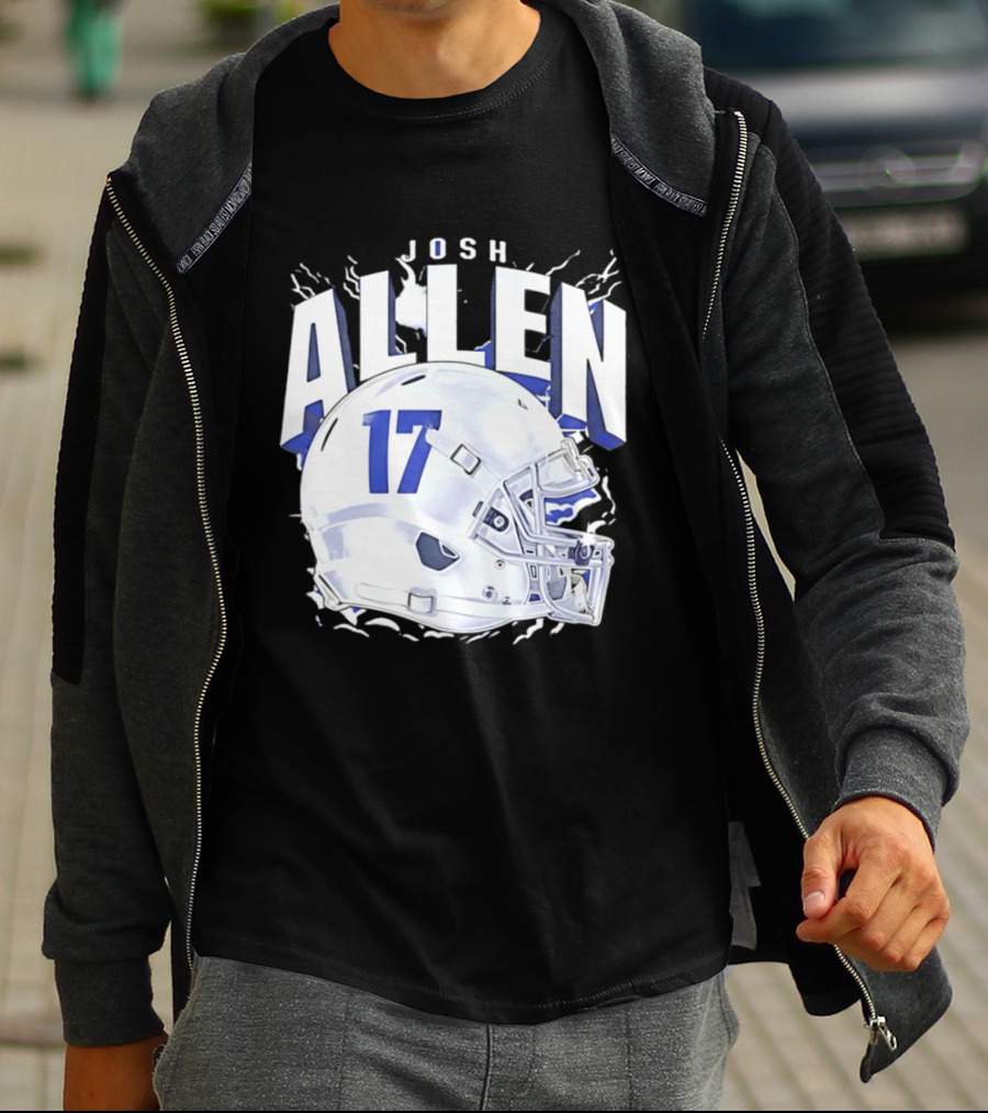 Josh Allen 17 Buffalo Bills Helmet T-Shirt