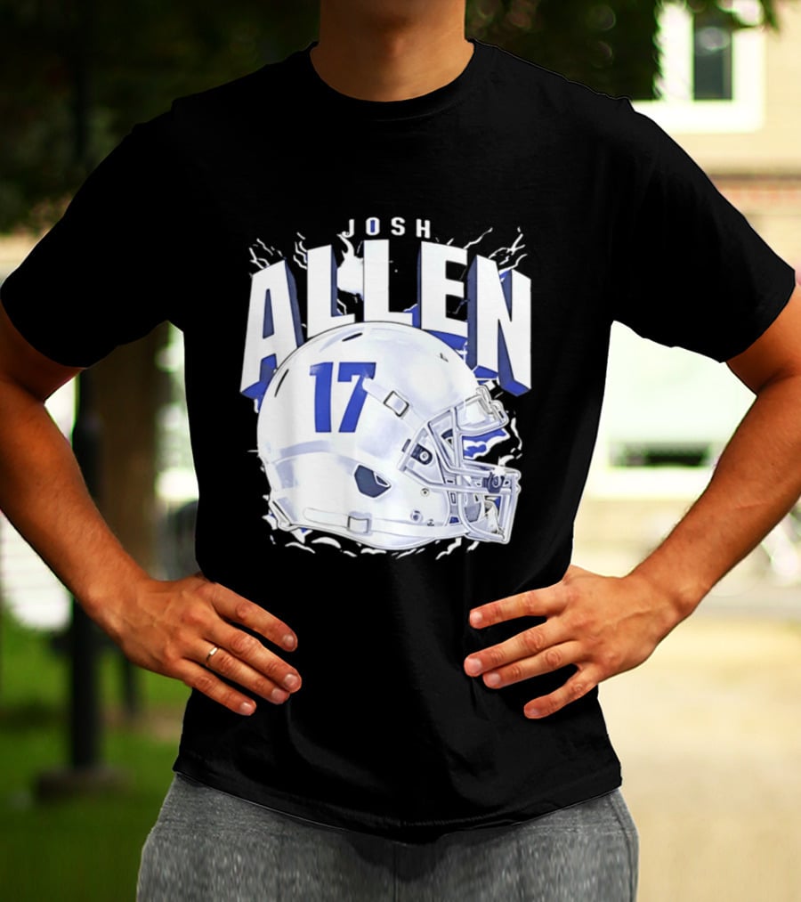 Josh Allen 17 Buffalo Bills Helmet T-Shirt