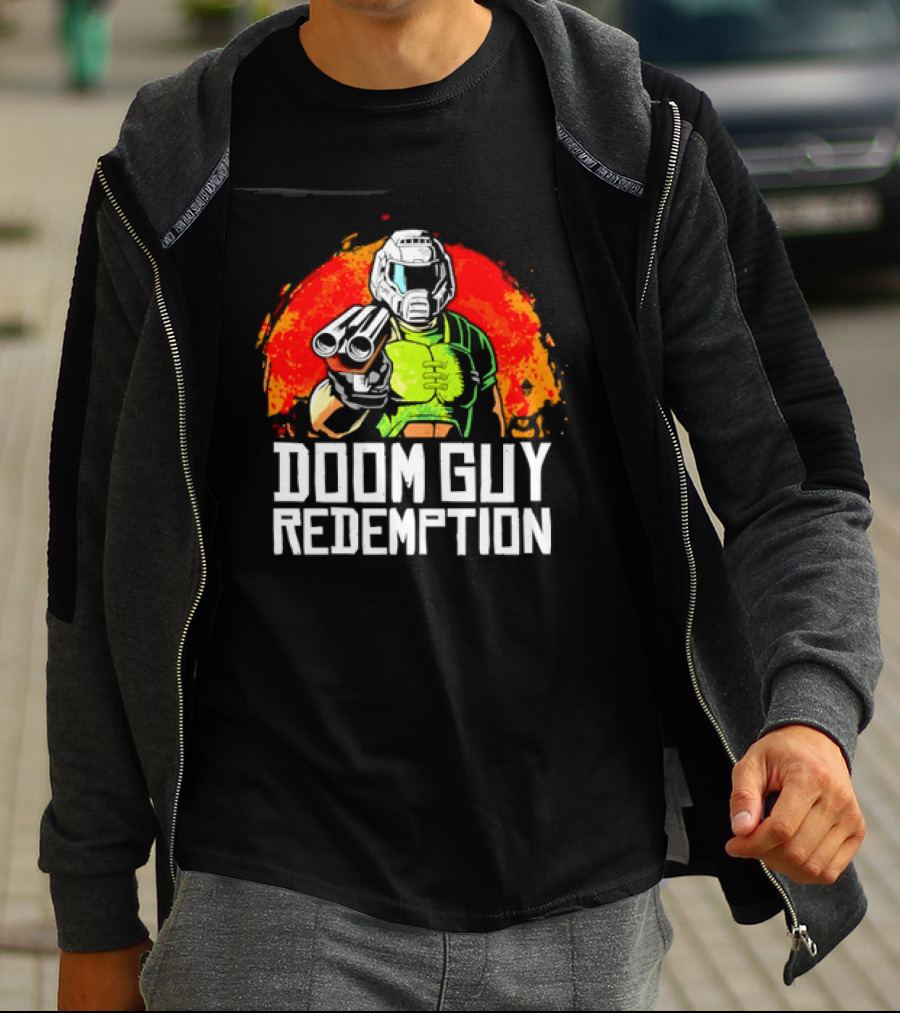 Doom Guy Redemption Video Game FPS Gaming Action T-Shirt