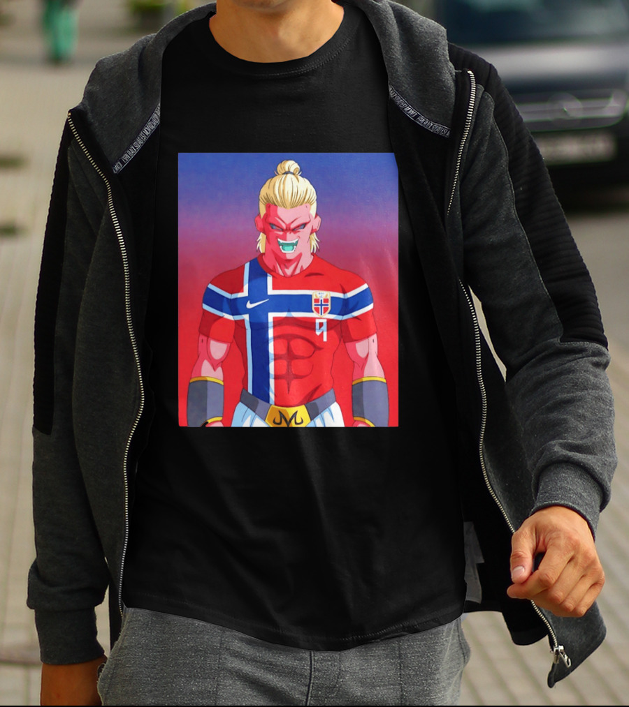 Erling Haaland As Dragon Ball Z Majin Buu With Norway Jersey 9 T-Shirt