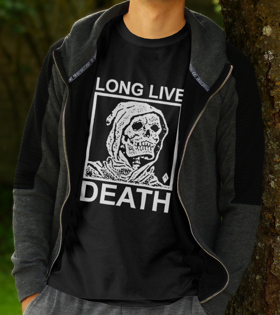 Long Live Death Grim Reaper Skeleton Gothic T-Shirt