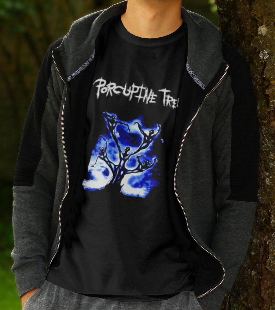 Porcupine Tree Ecelna Rock And Roll Blue Abstract Figures T-Shirt