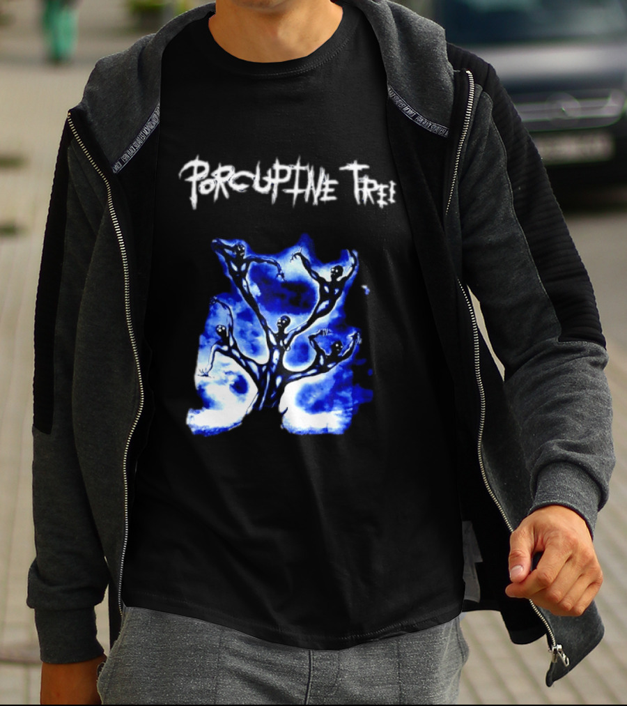 Porcupine Tree Ecelna Rock And Roll Blue Abstract Figures T-Shirt