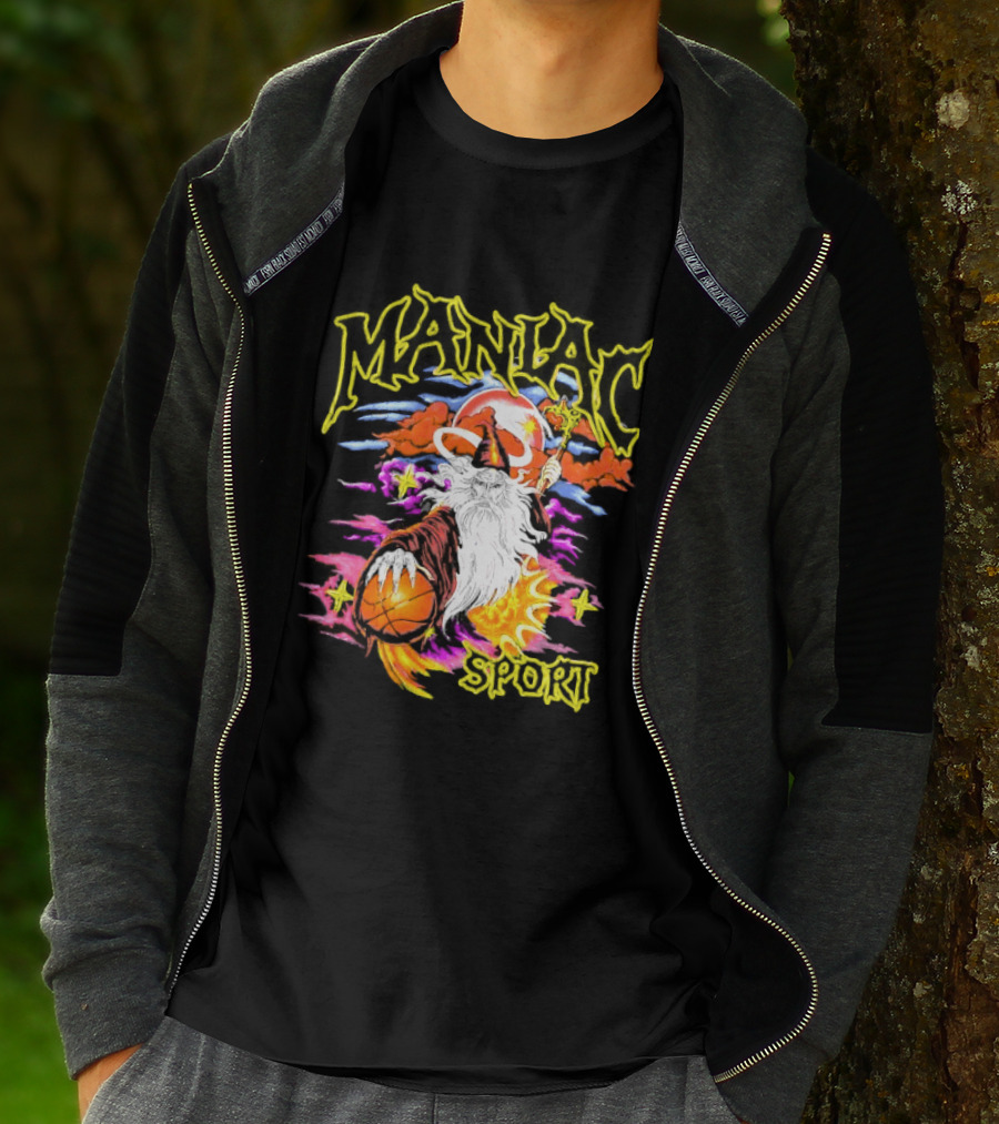 Maniac Sport Wizard Basketball Magic Santa Style Explosion T-Shirt