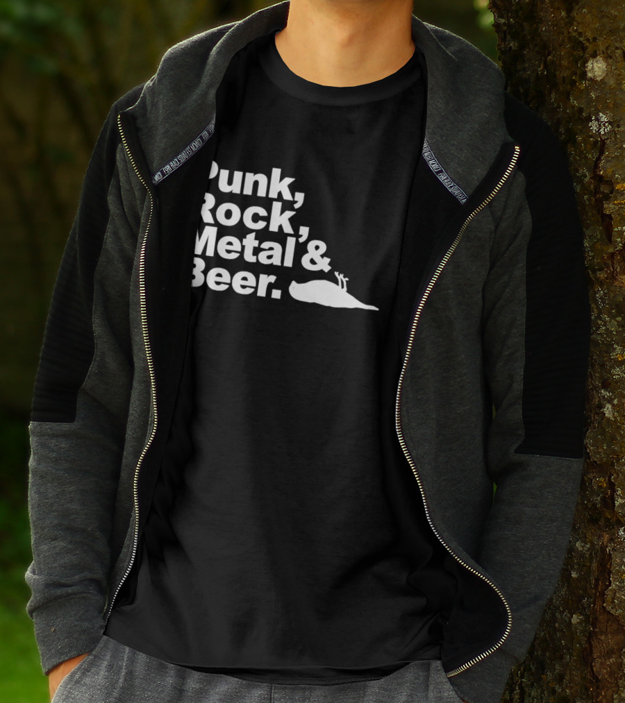 Punk Rock Metal Beer Bird Gesture T-Shirt
