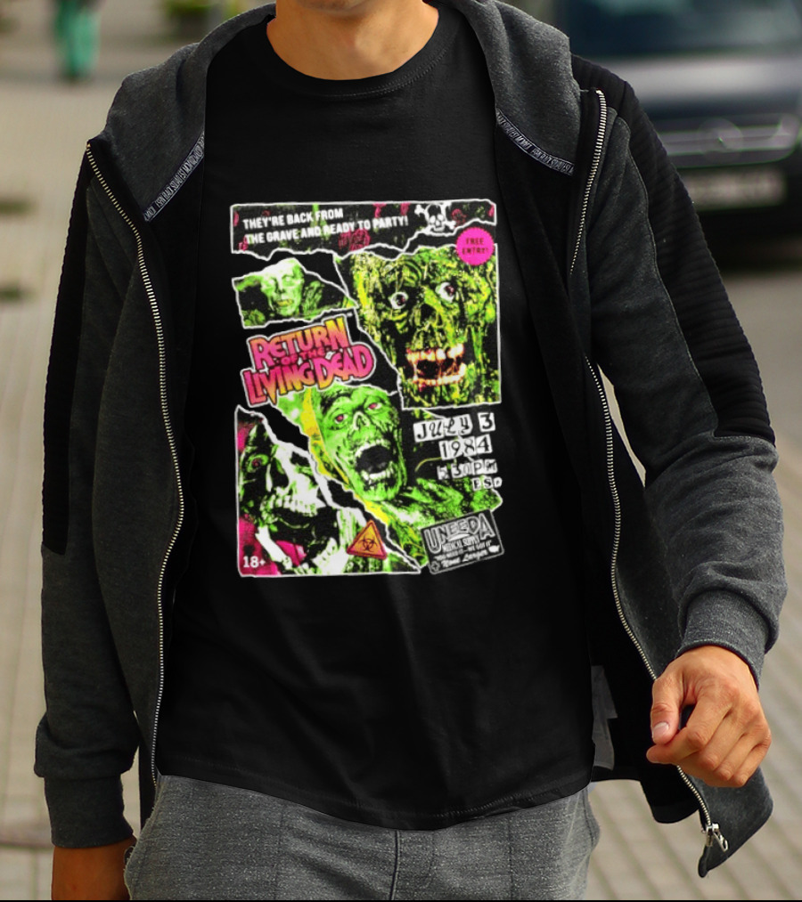 Return Of The Living Dead They're Back From The Grave Read To Party July 3 1984 Uneeda Medical Supply 18+ T-Shirt