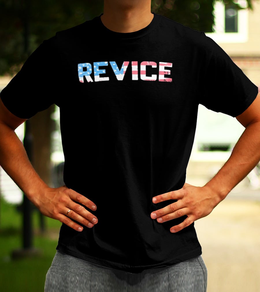 Revice Distressed American Flag USA Patriotic Stars And Stripes T-Shirt