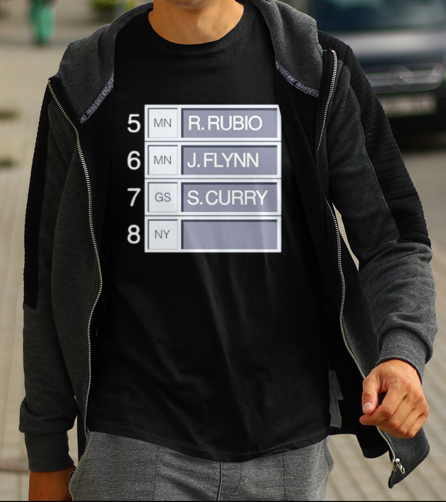 5 R. Rubio 6 J. Flynn 7 S. Curry 2009 NBA Draft Picks List T-Shirt