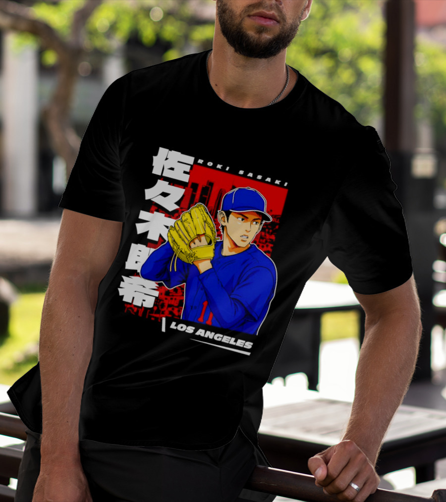 Roki Sasaki Los Angeles Baseball Japanese T-Shirt