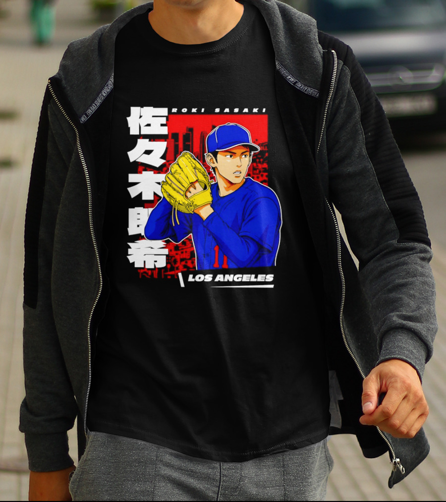 Roki Sasaki Los Angeles Baseball Japanese T-Shirt