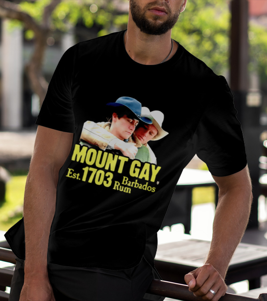 Mount Gay Est 1703 Barbados Rum Brokeback Mountain Cowboys T-Shirt