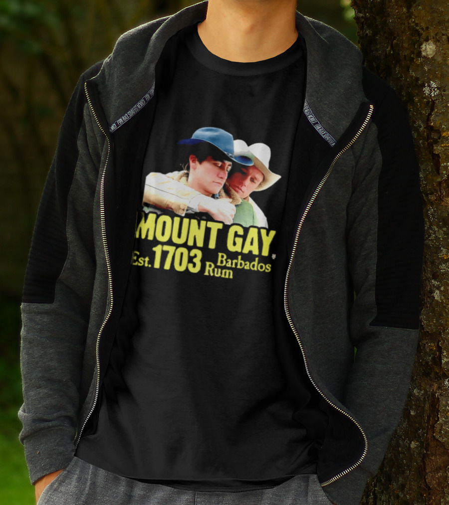 Mount Gay Est 1703 Barbados Rum Brokeback Mountain Cowboys T-Shirt