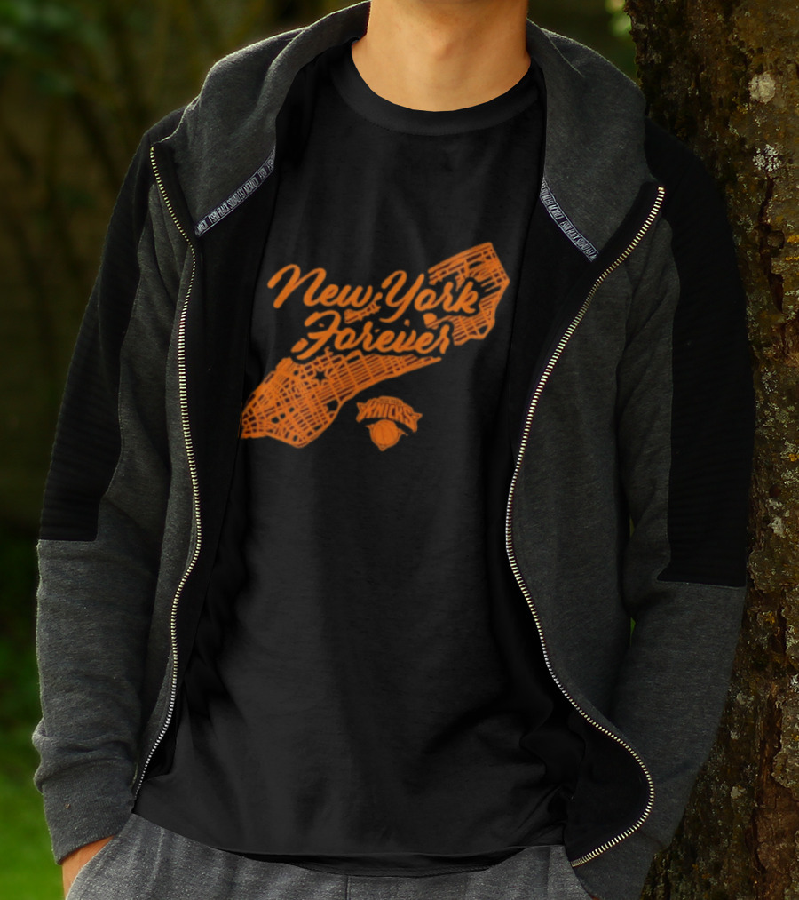 New York Forever Knicks NBA Basketball Map T-Shirt