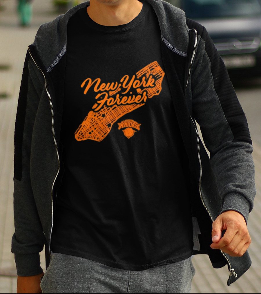 New York Forever Knicks NBA Basketball Map T-Shirt