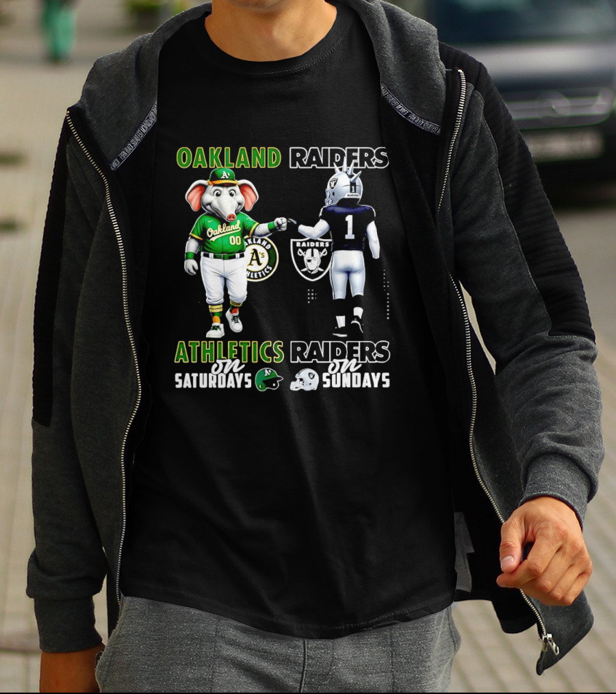 Oakland Athletics Saturdays Raiders Sundays T-Shirt
