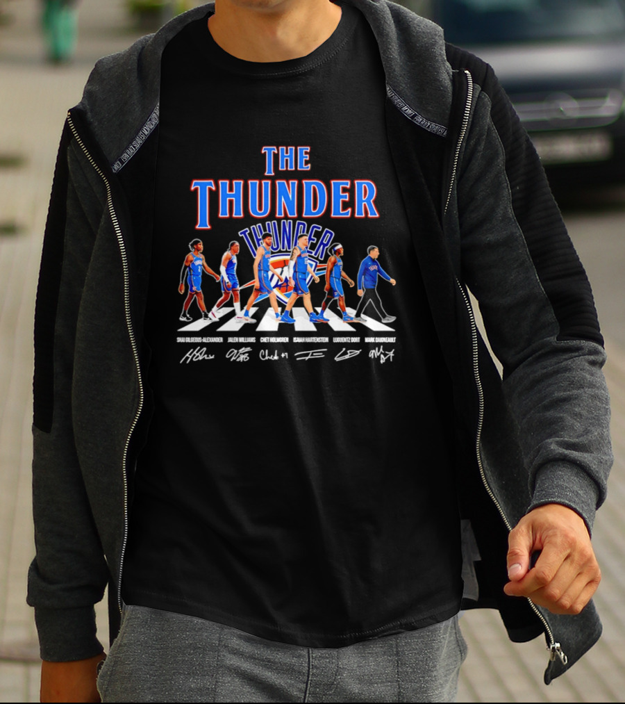 The Thunder Oklahoma City Team Player Signatures Abbey Road T-Shirt