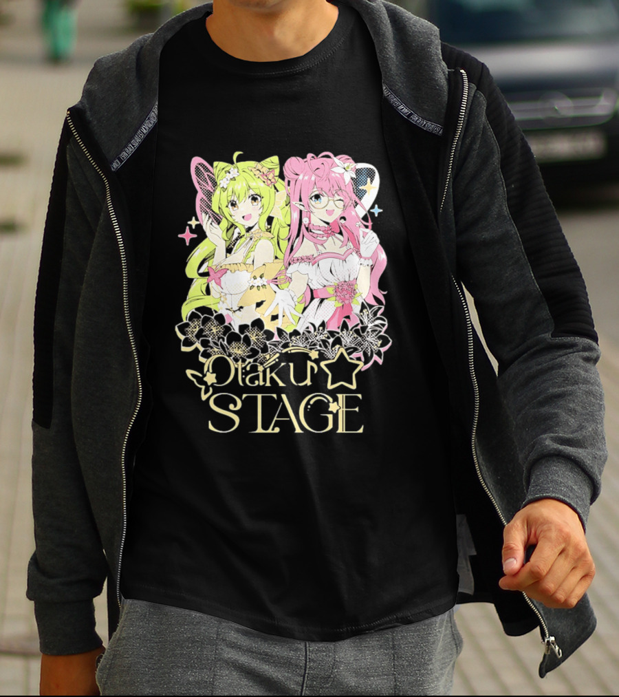 Otaku Stage Manga Kawaii Anime Girls Floral T-Shirt
