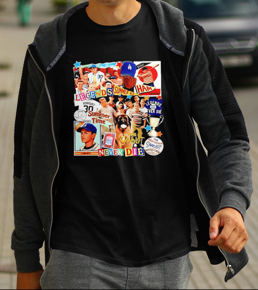 Sandlot Legends Summer 62 Benny The Jet Rodriguez Legends Never Die T-Shirt