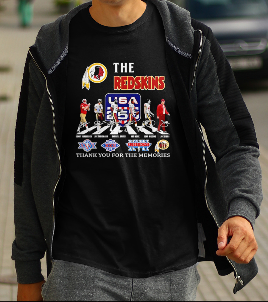 The Redskins Legends USA 255 Super Bowl XXVI XXII XVII Thank You For The Memories T-Shirt
