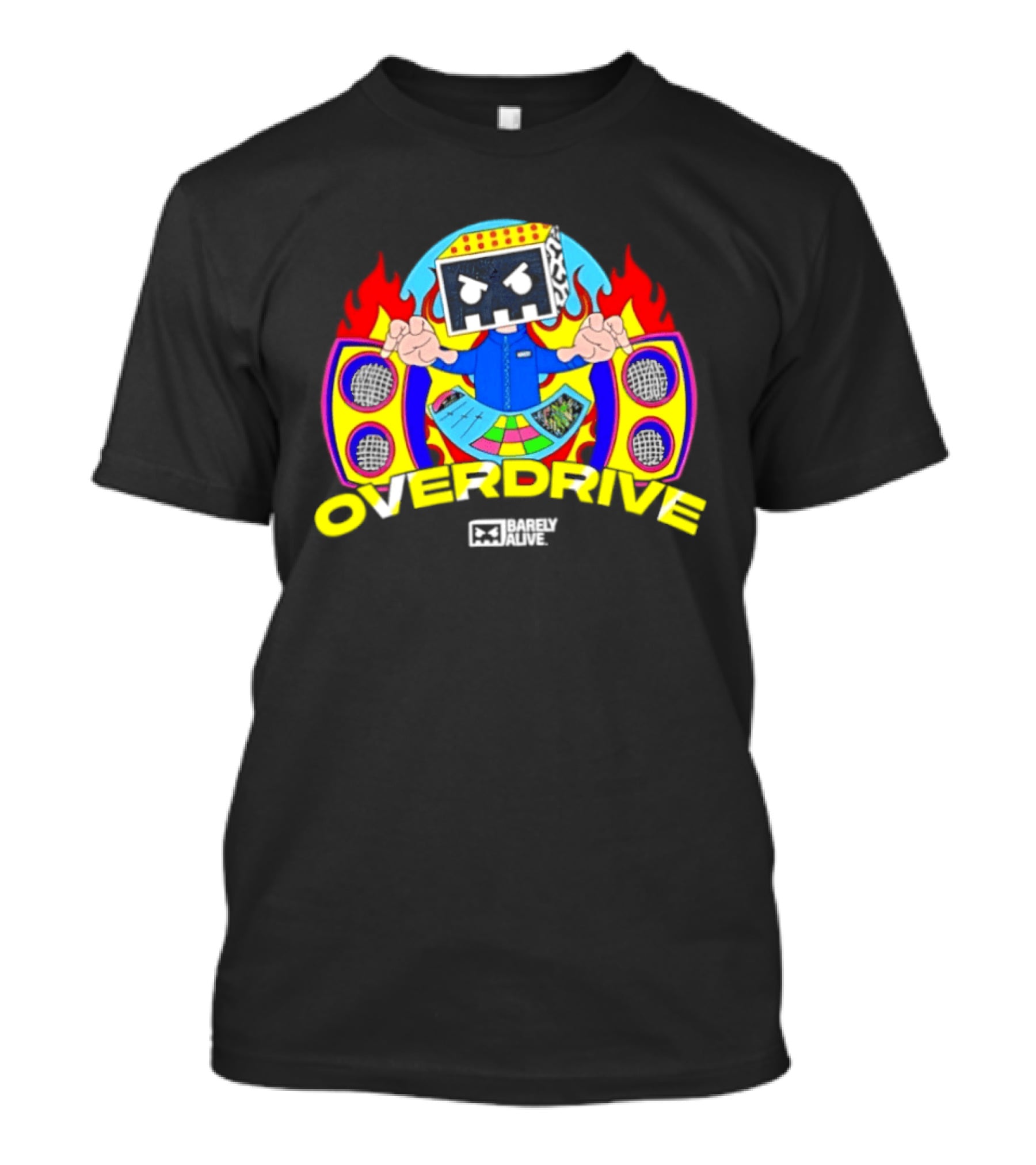 Barely Alive Overdrive EDM Dubstep DJ Skully Speaker Flames T-Shirt
