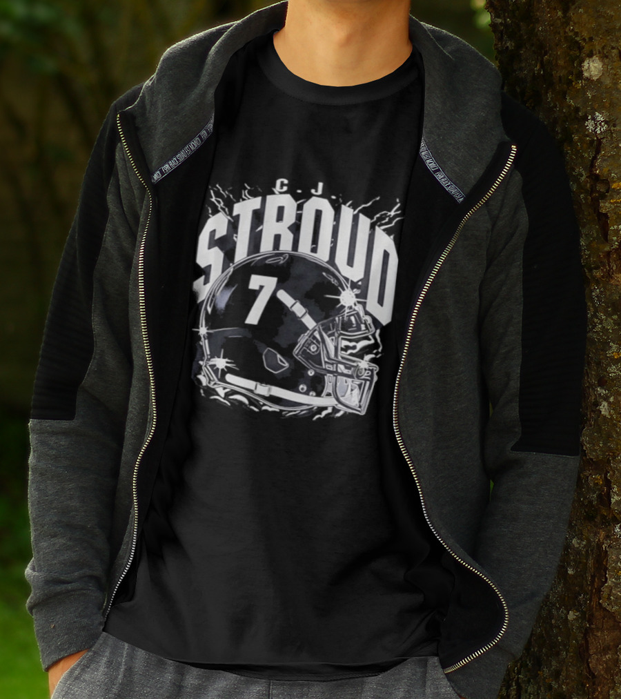Stroud 7 Helmet Houston Texans T-Shirt