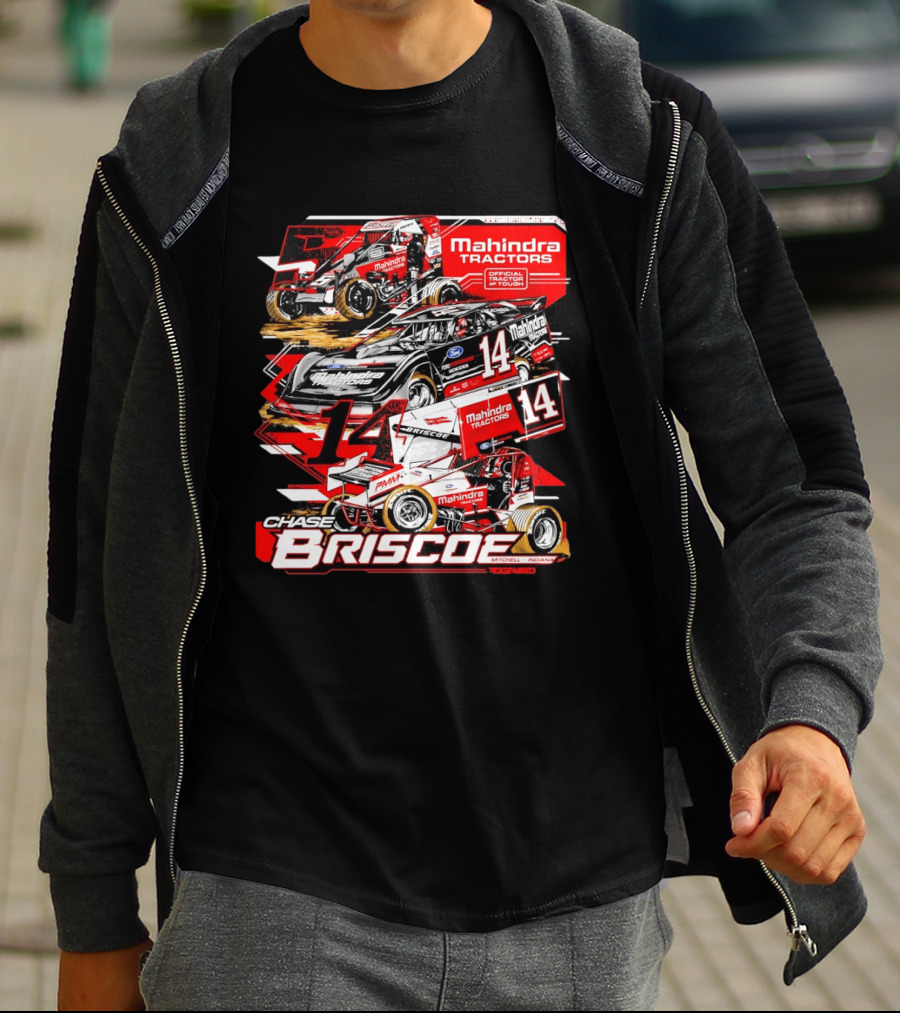Chase Briscoe Mahindra Tractors Official Tractor Of Tough 14 Racing Collage T-Shirt