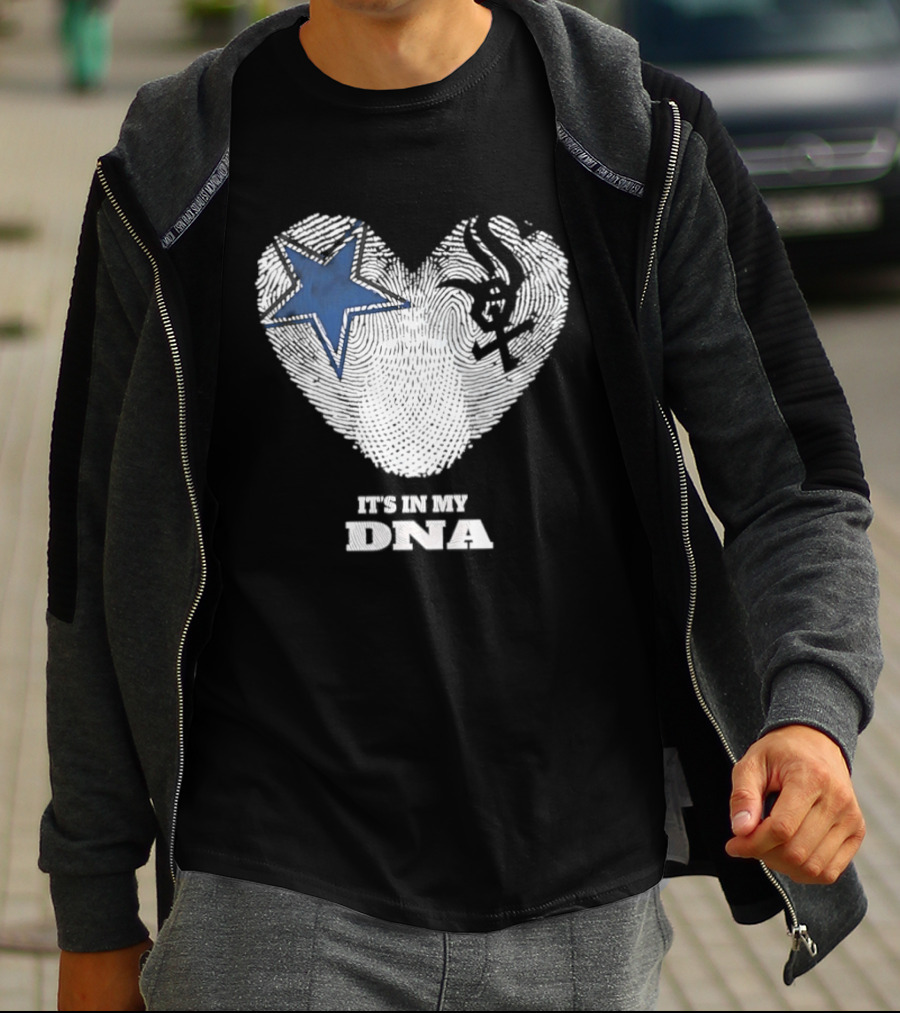Dallas Cowboys Chicago White Sox It's In My DNA Heart Fingerprint T-Shirt