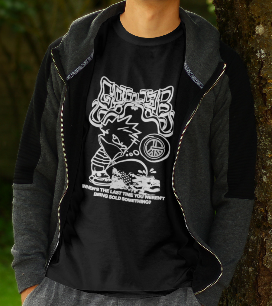 Gottlieb When Is The Last Time You Weren't Being Sold Something Spaceman And Tub Time Childlike Cartoon Sketch T-Shirt
