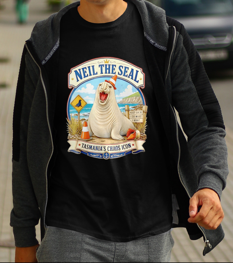 Neil The Seal Keep Back Do What I Want Tasmania's Chaos T-Shirt