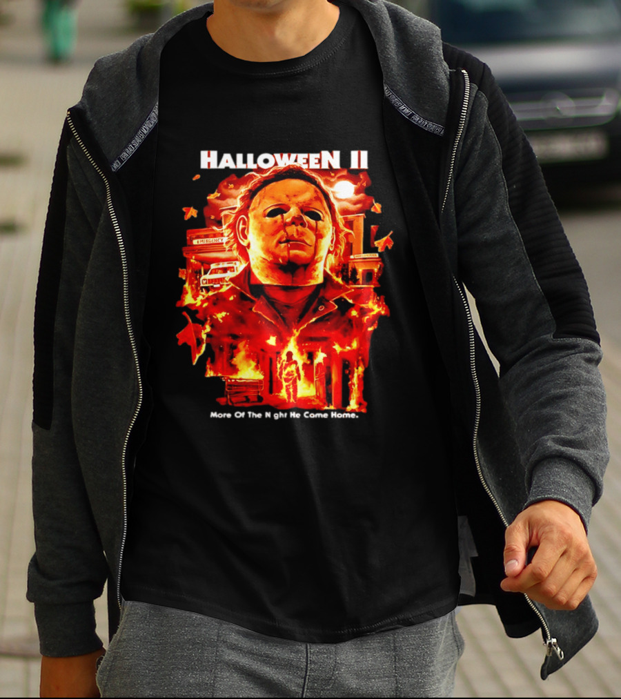 Halloween II Michael Myers Fire Scene More Of The Night He Came Home EMS Car T-Shirt