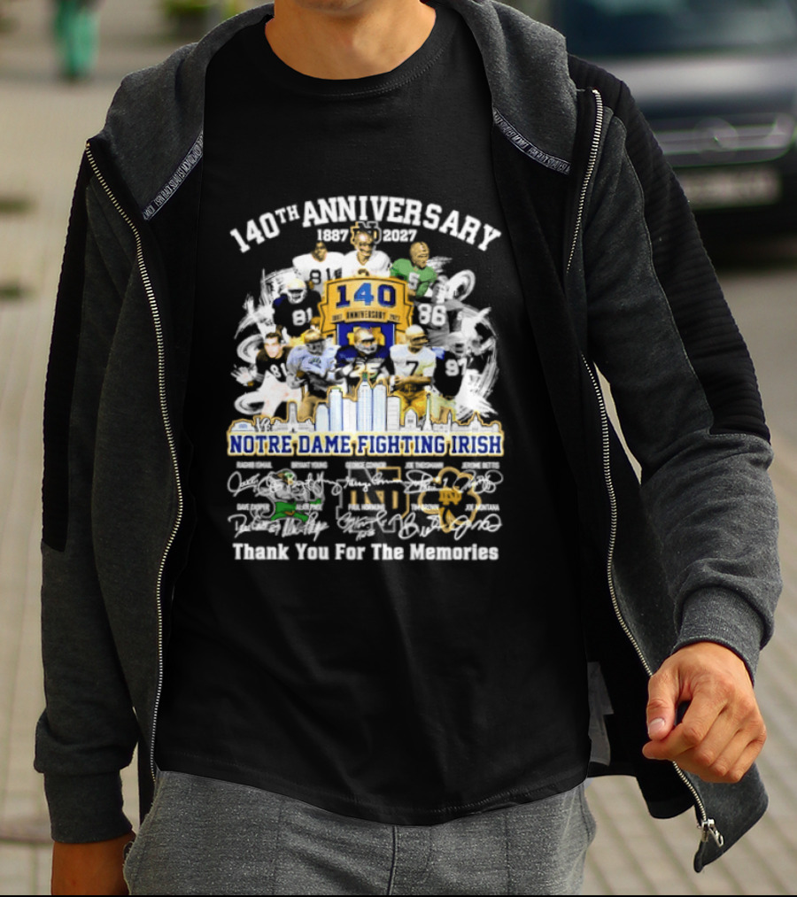 Notre Dame Fighting Irish 140th Anniversary Legends Thank You For The Memories T-Shirt