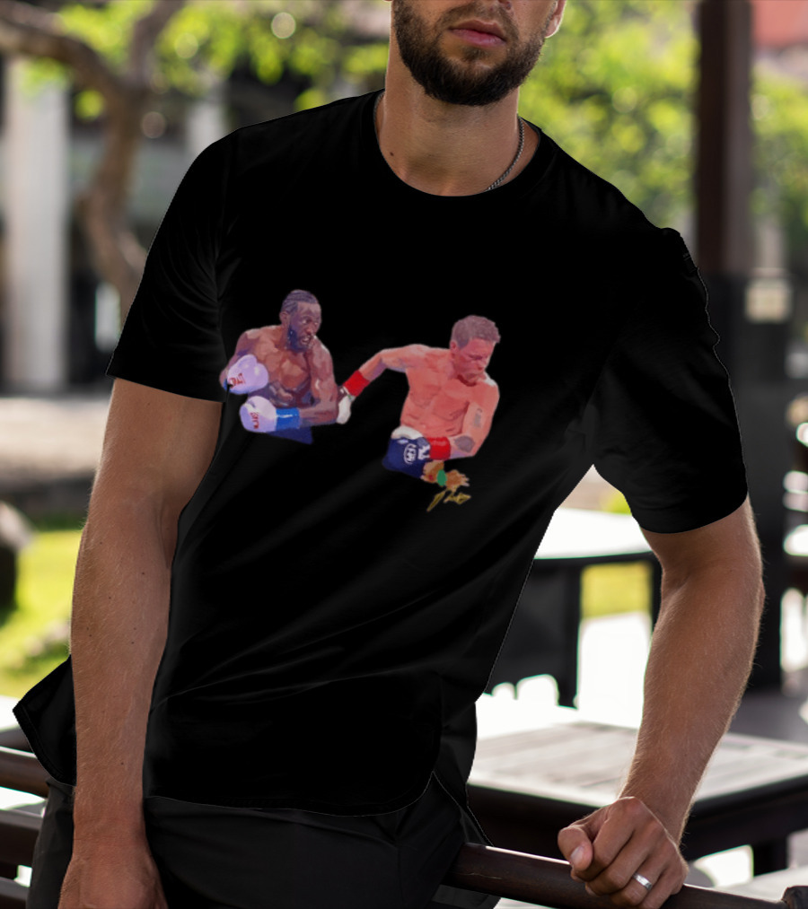Terence Crawford Canelo Alvarez Boxing Showdown Gloves Raised T-Shirt