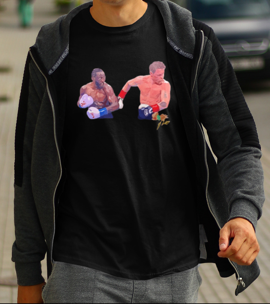 Terence Crawford Canelo Alvarez Boxing Showdown Gloves Raised T-Shirt