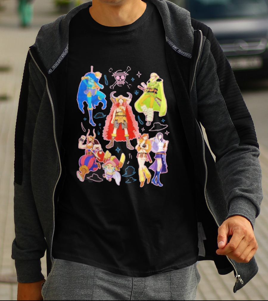 One Piece Straw Hat Pirates Collage Luffy T-Shirt