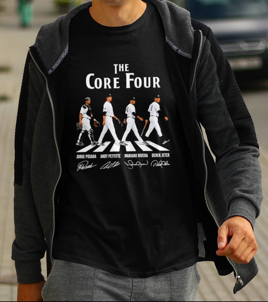 The Core Four Yankees Posada Pettitte Rivera Jeter Abbey Road Signatures MLB Legends T-Shirt