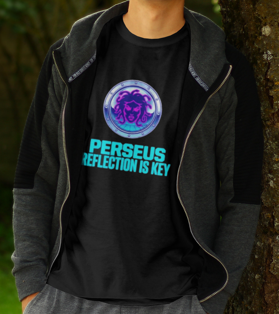 Perseus Reflection Is Key Medusa Mythology Greek Shield T-Shirt