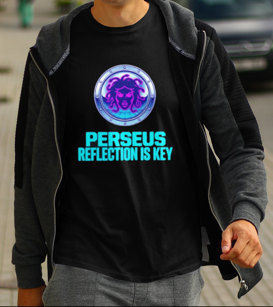 Perseus Reflection Is Key Medusa Mythology Greek Shield T-Shirt