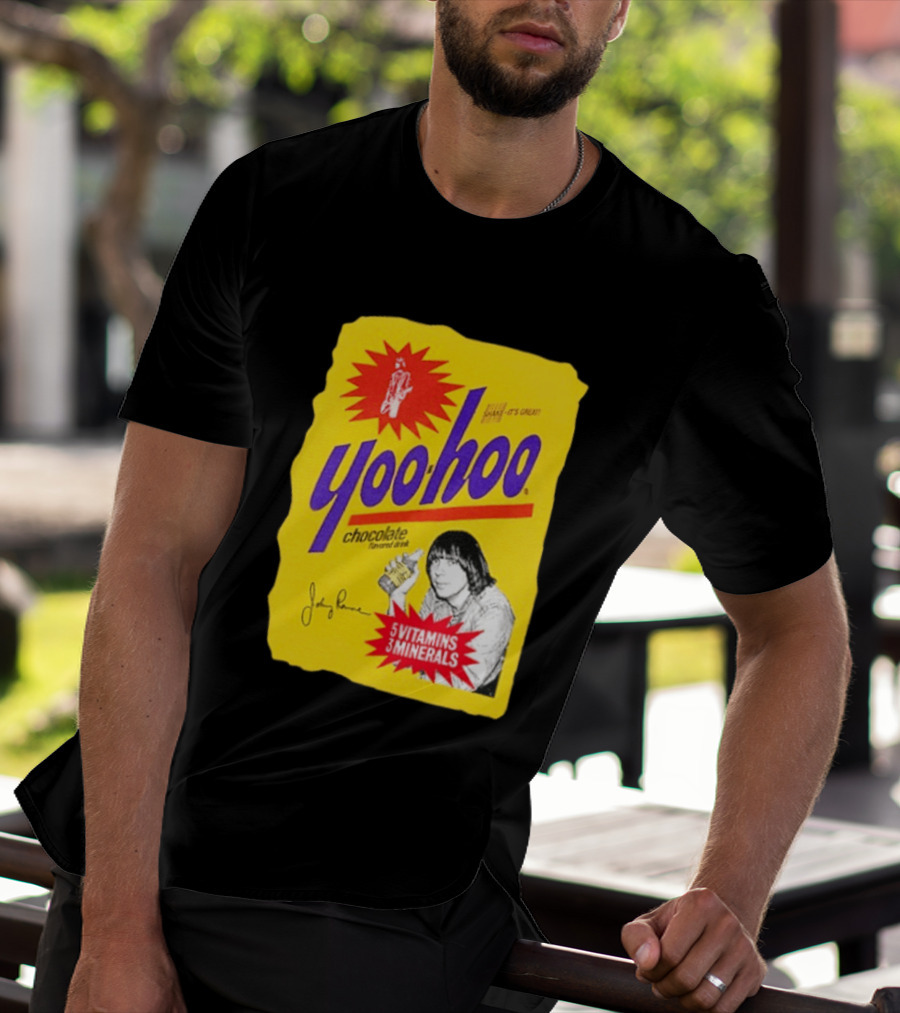 Johnny Ramone Yoo Hoo Chocolate Drink 5 Vitamins 3 Minerals T-Shirt